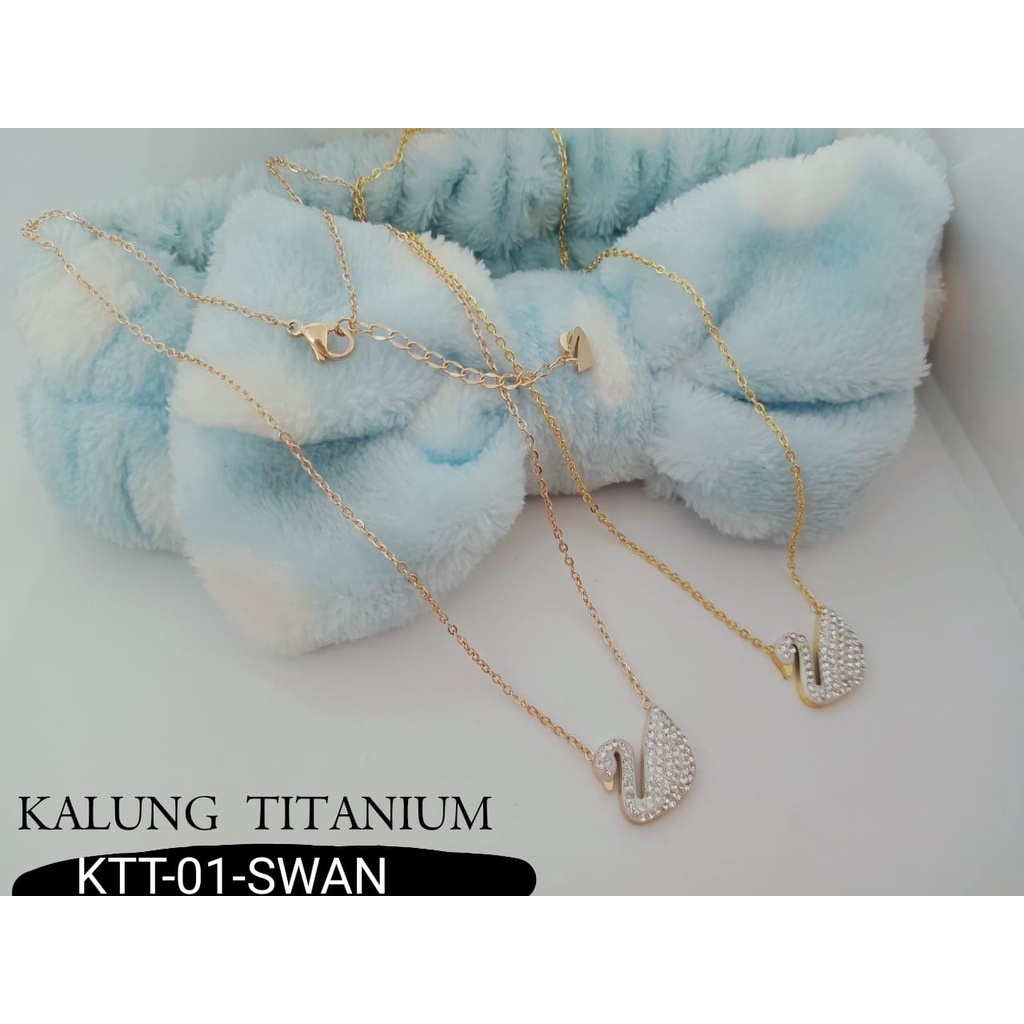 KALUNG EMAS TITANIUM ANGSA SWAN PERMATA / DUNIA GELANG TERBARU