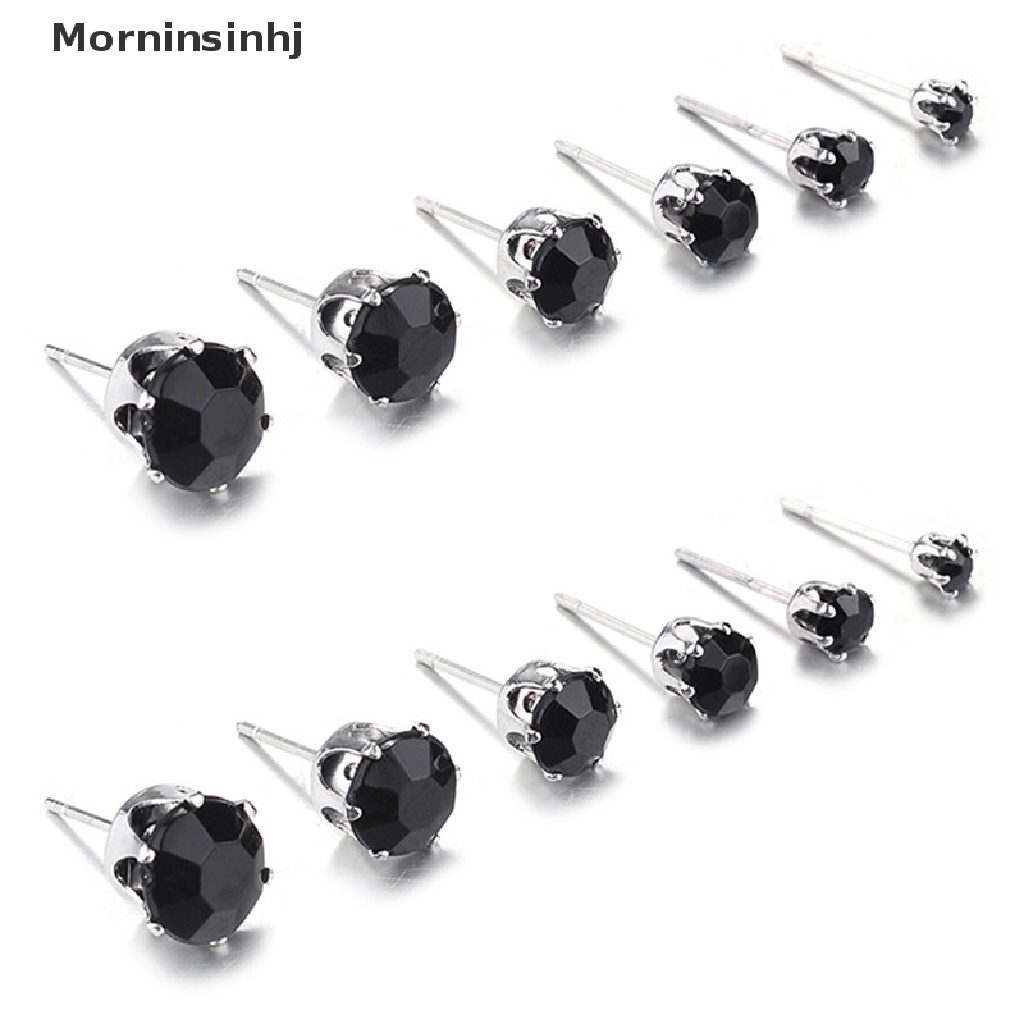 Mornin 6/12pasang Kristal Berlian Imitasi Ear Stud Earrings Anting Pernikahan Perhiasan Hadiah id