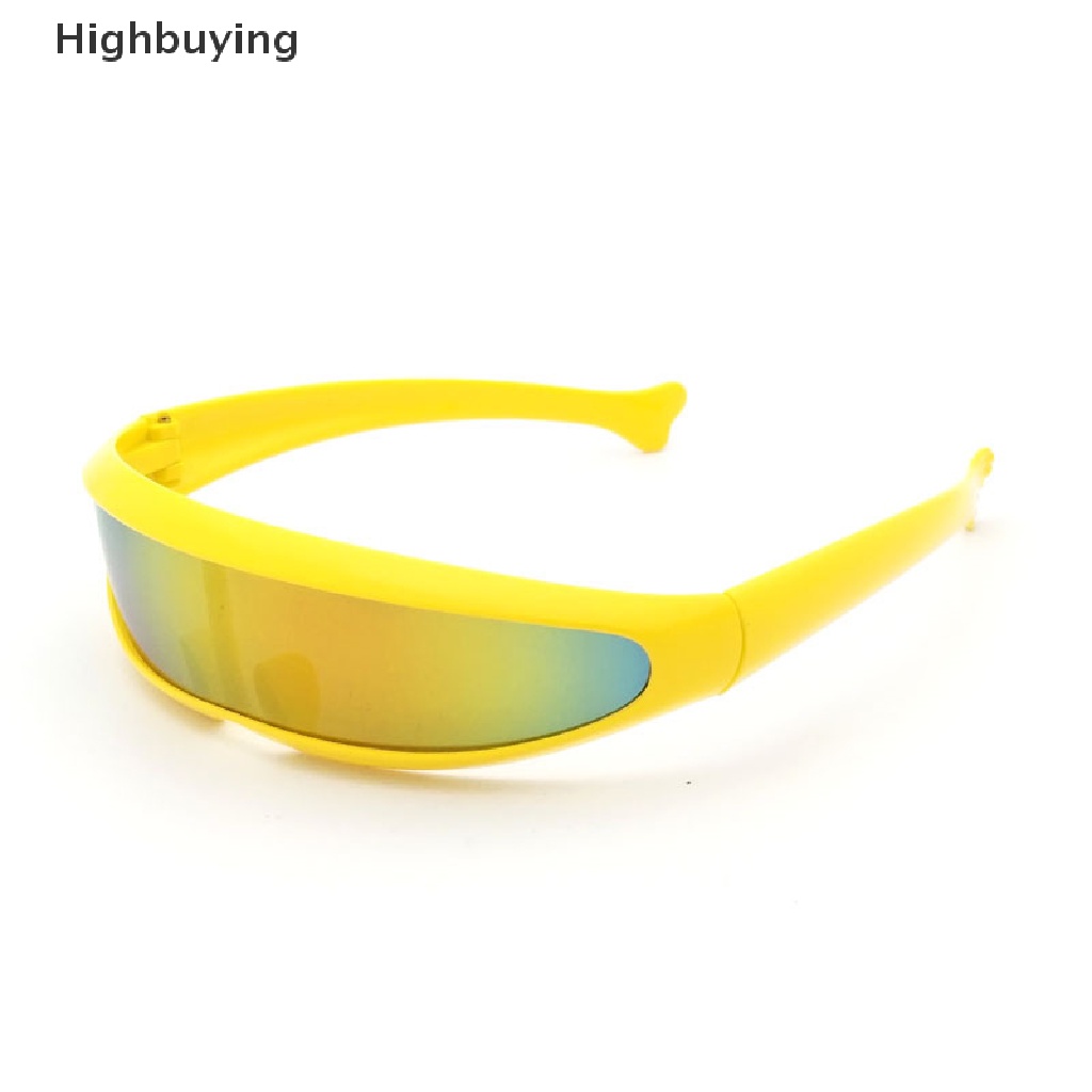 Hbid Novelty Futuristik Mirrored Sunglasses Personality Fashion Alien Kacamata HD Lensa Cermin Eyewear Glasses Untuk Perlengkapan Pesta Lucu Glory