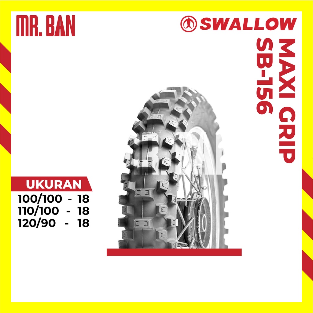 BAN LUAR MOTOR TRAIL RING 18 SWALLOW MAXI GRIP SB-156 TUBETYPE 100/100 110/100 120/90 TT