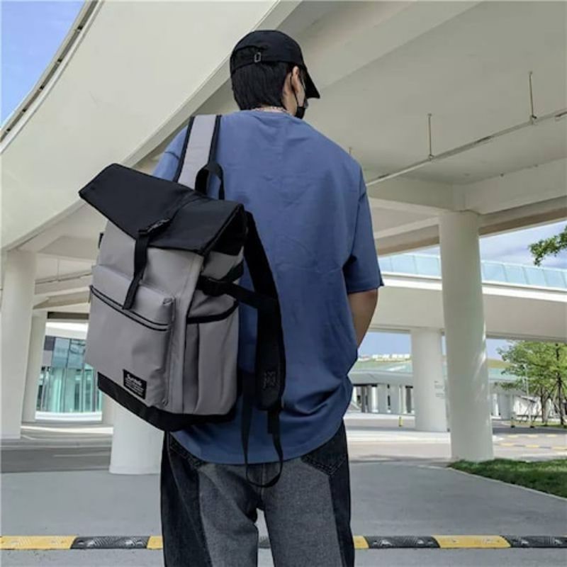 Tas Ransel Pria Wanita Backpack Laptop Canvas Sekolah Casual Anti Pencurian