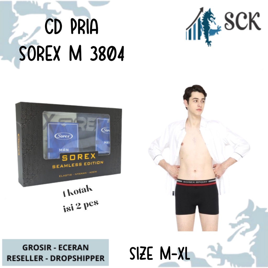 [ISI 2] CD Pria SOREX 3804 BOXER / Boxer Cowok / CELANA DALAM  Boxer CD Cowok - sck