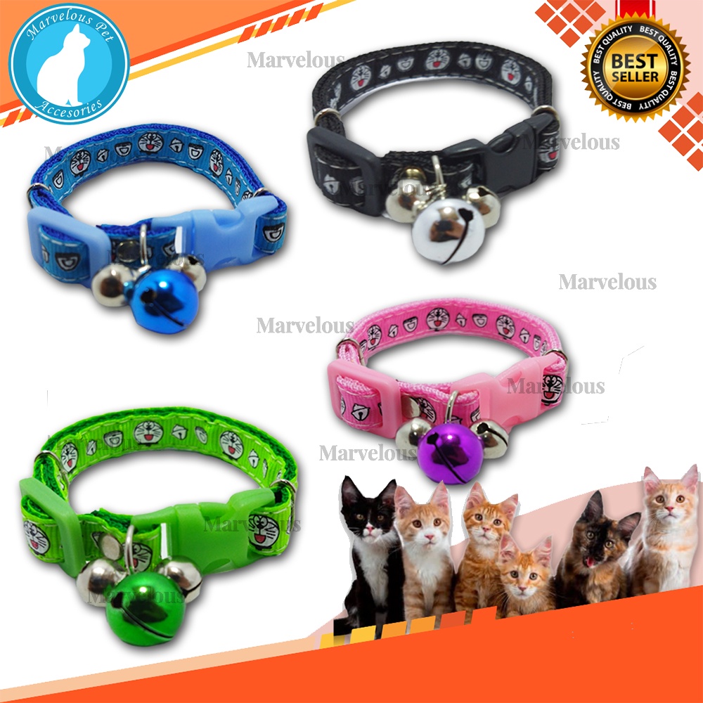Kalung Kucing Lonceng Besar Ukuran 14 mm Motif Doraemon ( Lonceng isi 3 pcs )