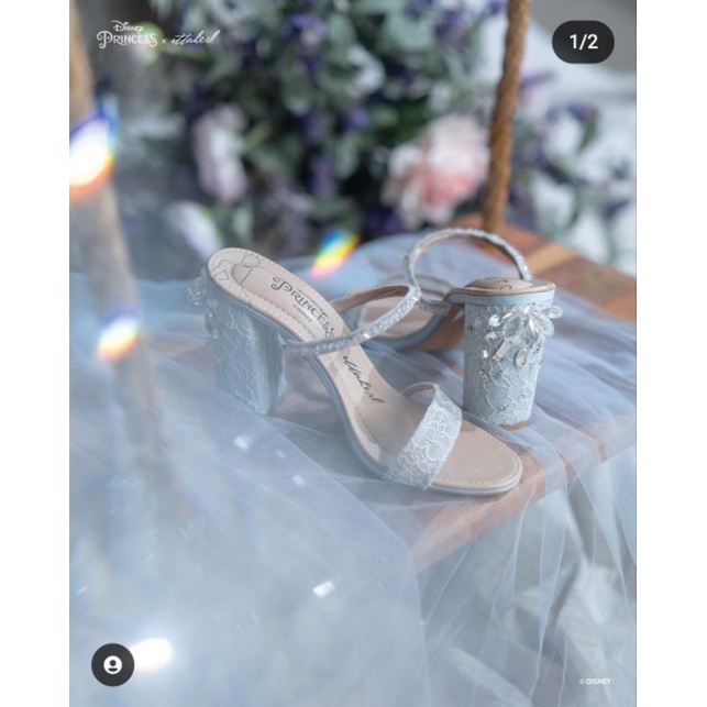 Under Price ITTAHERL x Cinderella Fairytale 90mm Blockheels SKY 36