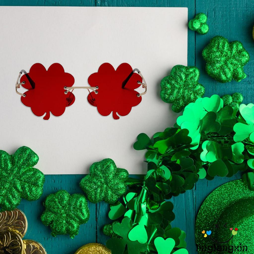 Llx-kacamata Hitam Wanita Tanpa Bingkai Irish Shamrock