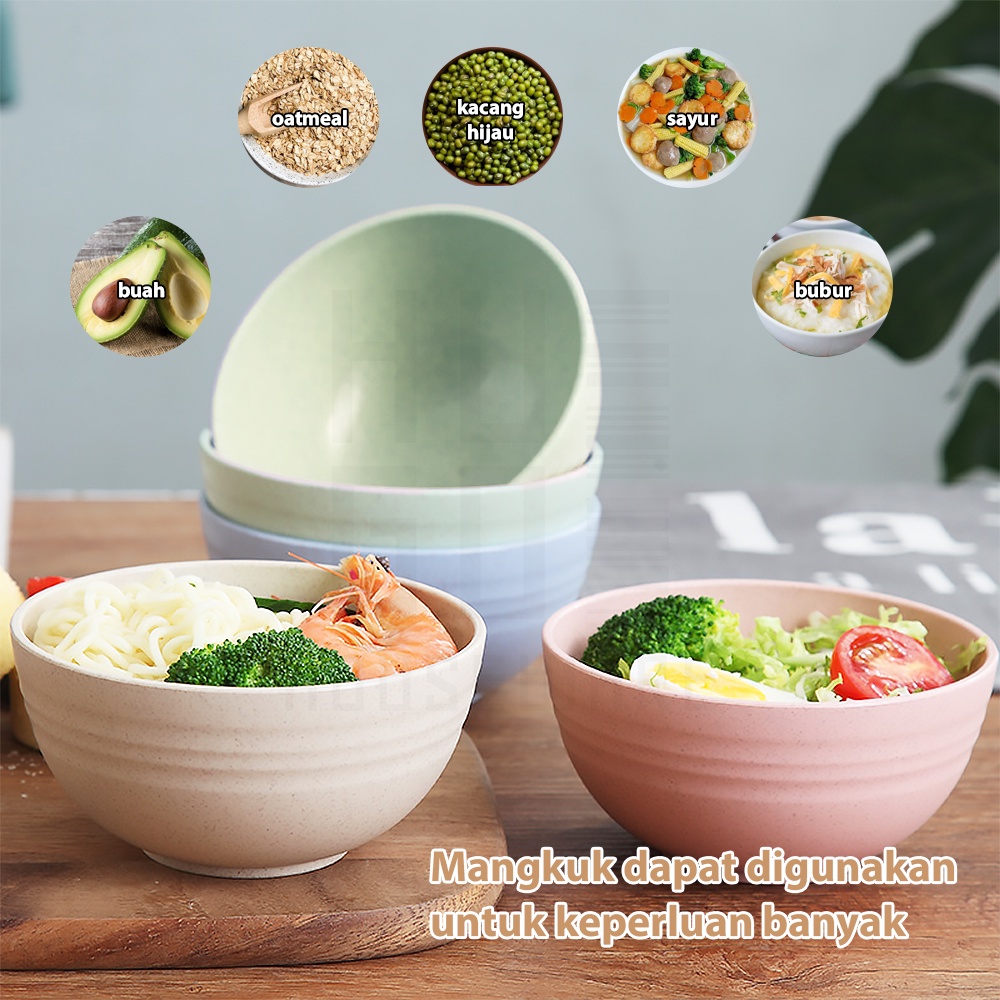 HUGO Mangkuk Jerami Wheat Straw Bowl Mangkok Sup Plastik Microwaveable