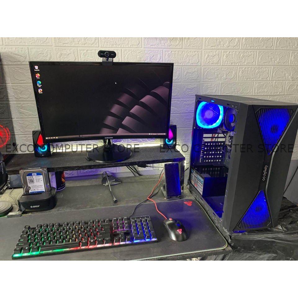 PC CPU GAMING FULLSET Intel Core i5 Ram 16GB Vga 4GB DDR5 Monitor 24&quot; Gaming Editing Rendering Dll