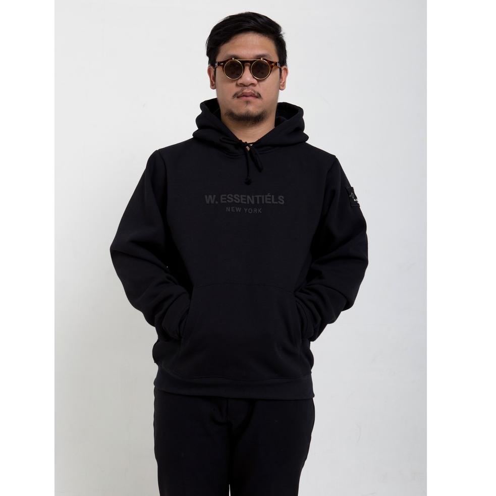 RECOMENDED W.Essentiels Jaket Ecume Oversize Hoodie Monotone Noir Black Essentiels