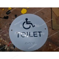 

sign akrilik braile toilet nama ruang bulat