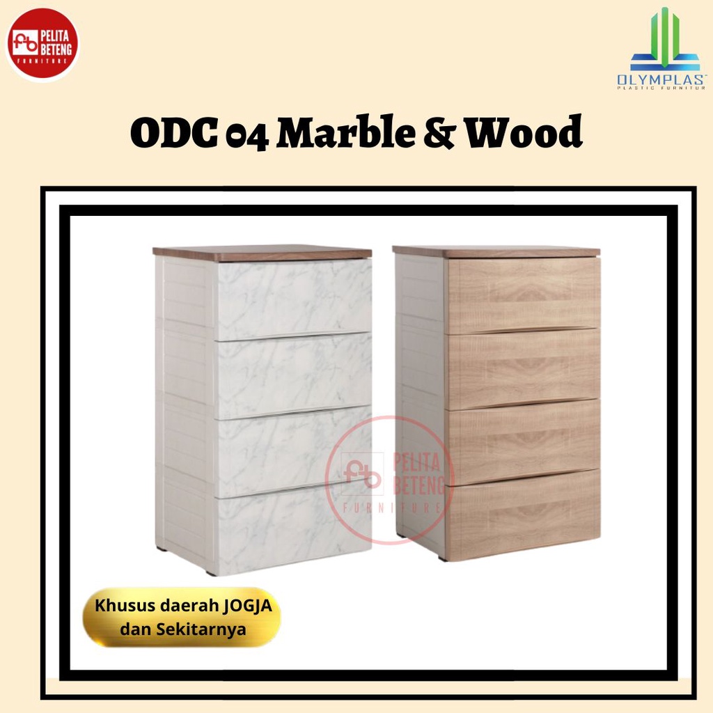 Olymplast Lemari Plastik ODC 04 Wood/Marble