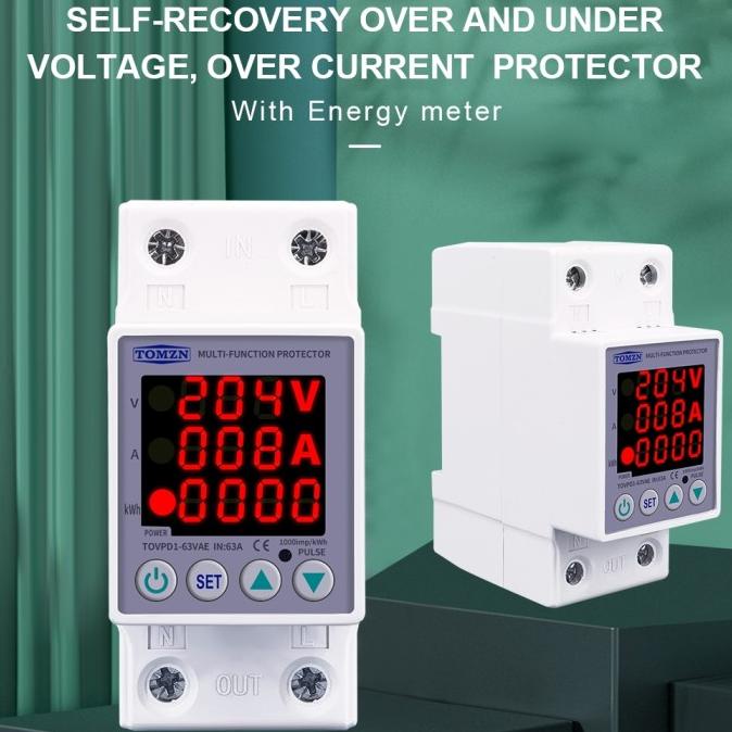 ADJUSTABLE UNDER/OVER VOLTAGE OVER CURRENT PROTECTOR WITH ENERGY METER