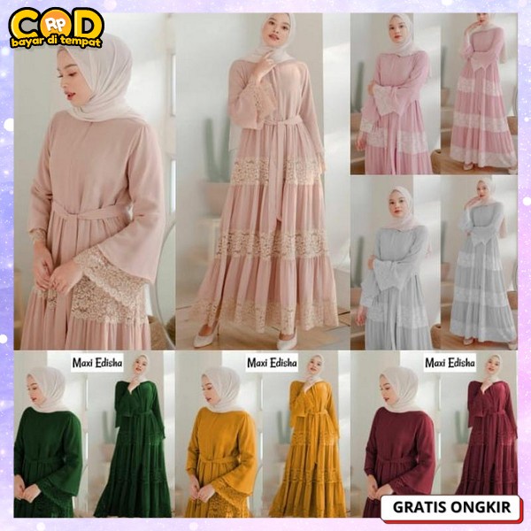 Baju Gamis Elegan Dress Pesta Premium Games Wnita Simple Jubah Waita Muslimah Buju Gamhis Sari Bsju 