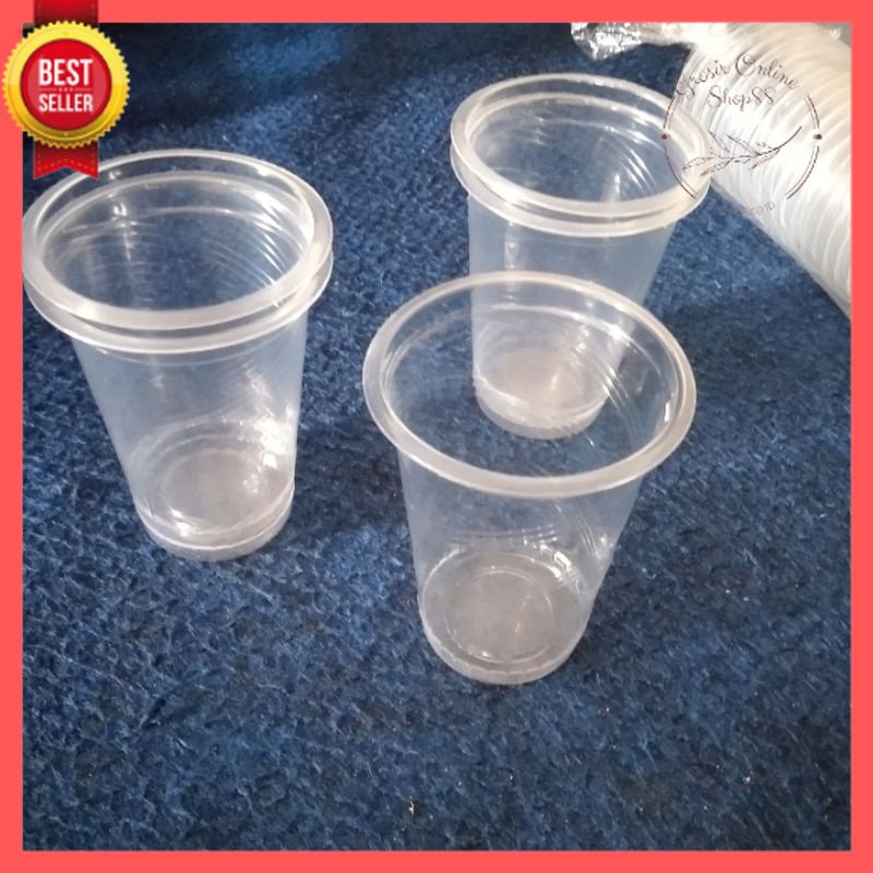 GOS -C406- 1 PCS Gelas Plastik Aqua 220ml - Gelas Plastik Bening Satuan - Gelas Kopi 220ml