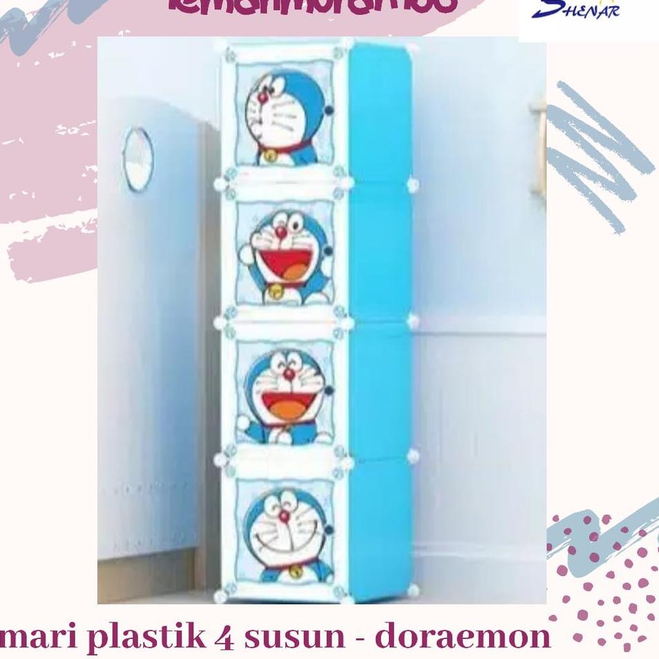 ⅍ SHENAR - LEMARI PLASTIK KARAKTER - LEMARI KARAKTER DORAEMON, DLL 4 SUSUN (1x4) ➷
