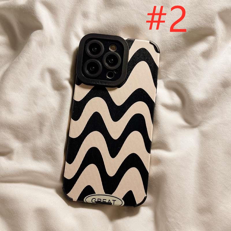 Fashion Art Zebra Wave Soft Case HP iP iPhone 6 6S 7 8 14 + Plus SE 2020 X XS XR 11 12 13 Pro Max Black White Casing Apple