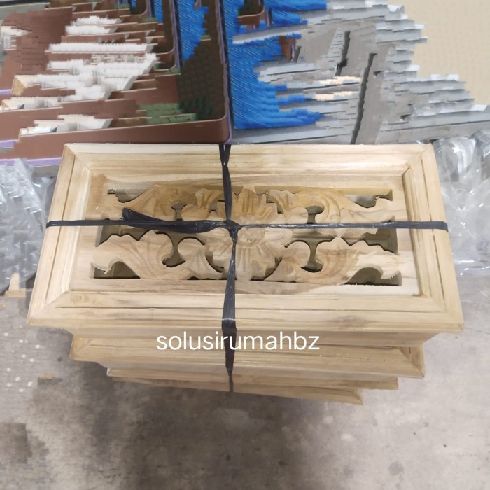 loster kayu 15x30cm ukir bunga flower angin angin rooster kerajinan
