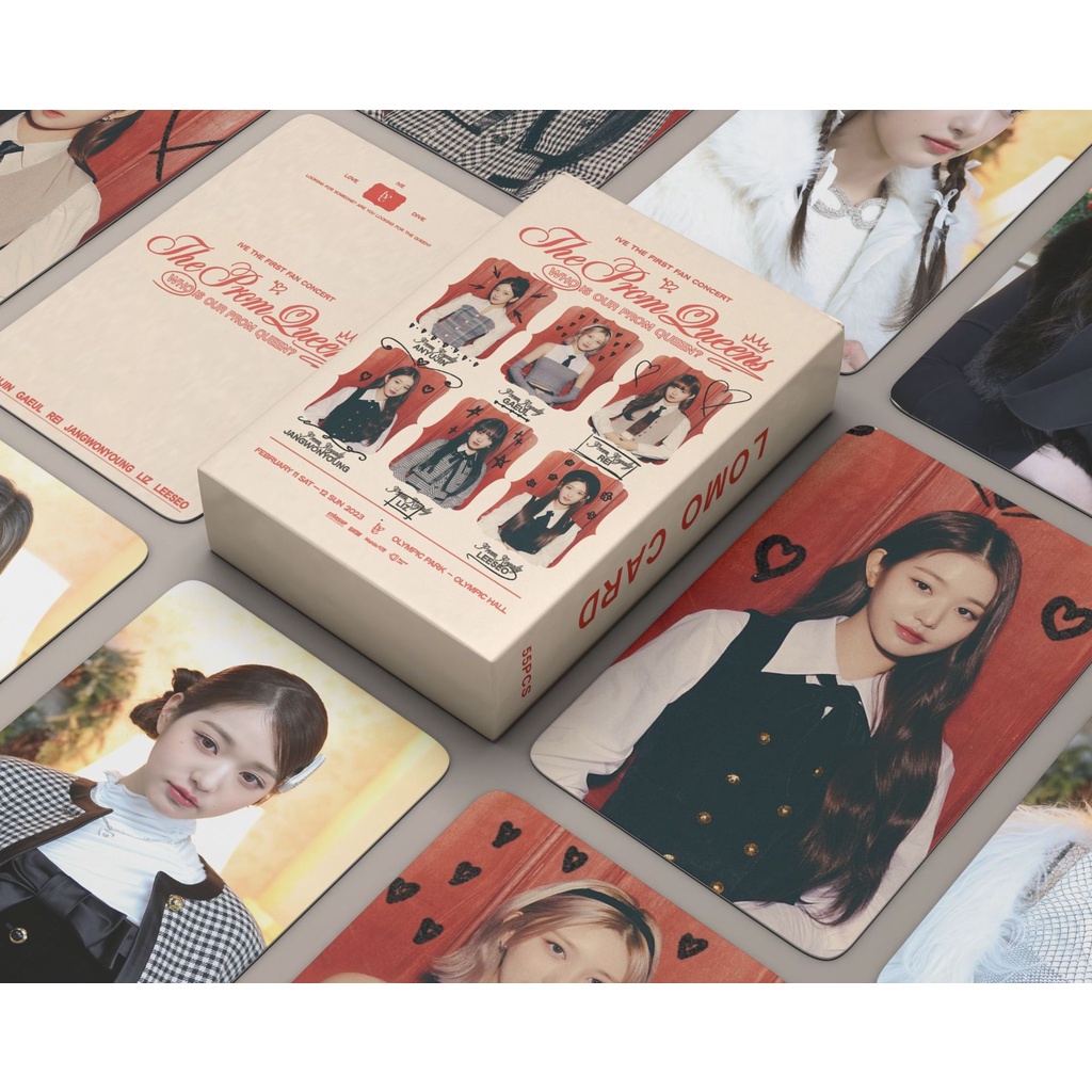 55pcs / box IVE THE 1st FAN CONCERT Photocards THE PROM QUEENS Lomo Cards Yujin Rei Liz Wonyoung Gaeul Leeseo Kpop Postcards READY STOCK