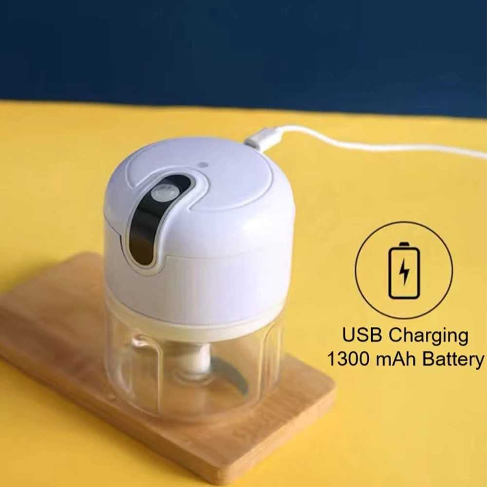 (BISA COD) FTIHSHP Food Chopper Mini Electric USB Charge Three Layer Blade 250ml - MGC220