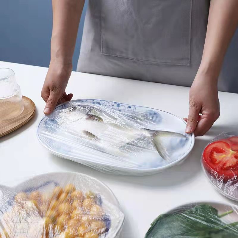 100pcs - GP Plastik Wrapping Pembungkus Makanan Transparan Sekali Pakai / Shower Cup Plastik Penutup Kepala