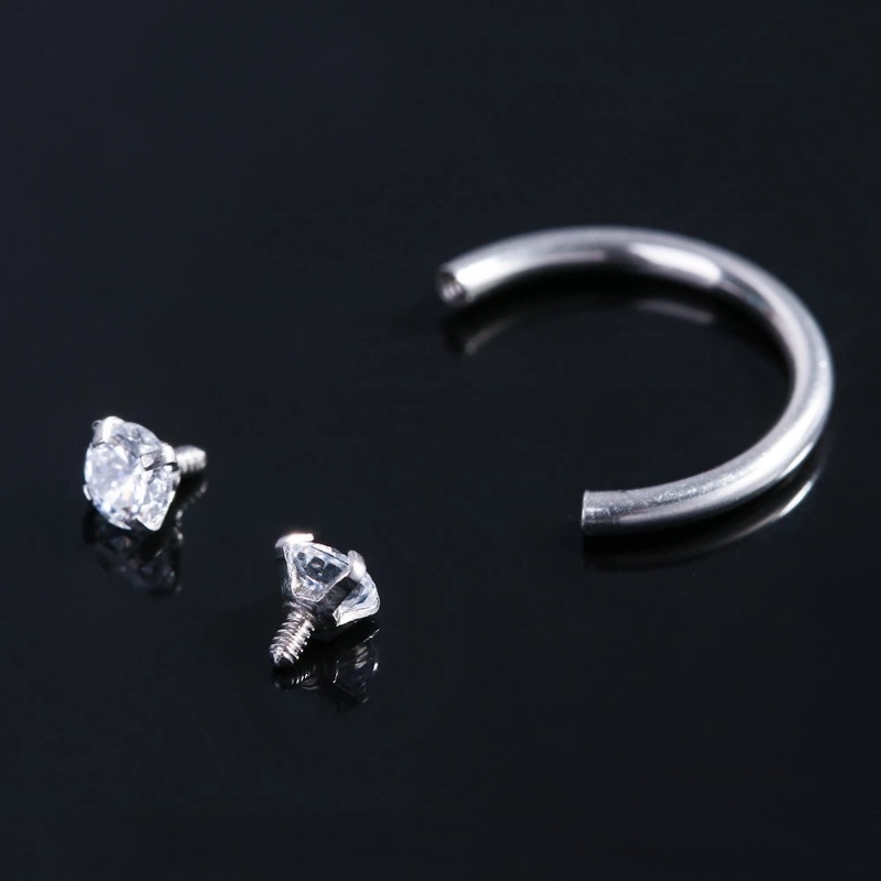 We Flower 1PC U Shape Zircon Stainless Steel Piercing Klip Anting Untuk Wanita Pria Unisex Keren Fashion Tindik Hidung Bibir Cincin Telinga Manset Perhiasan