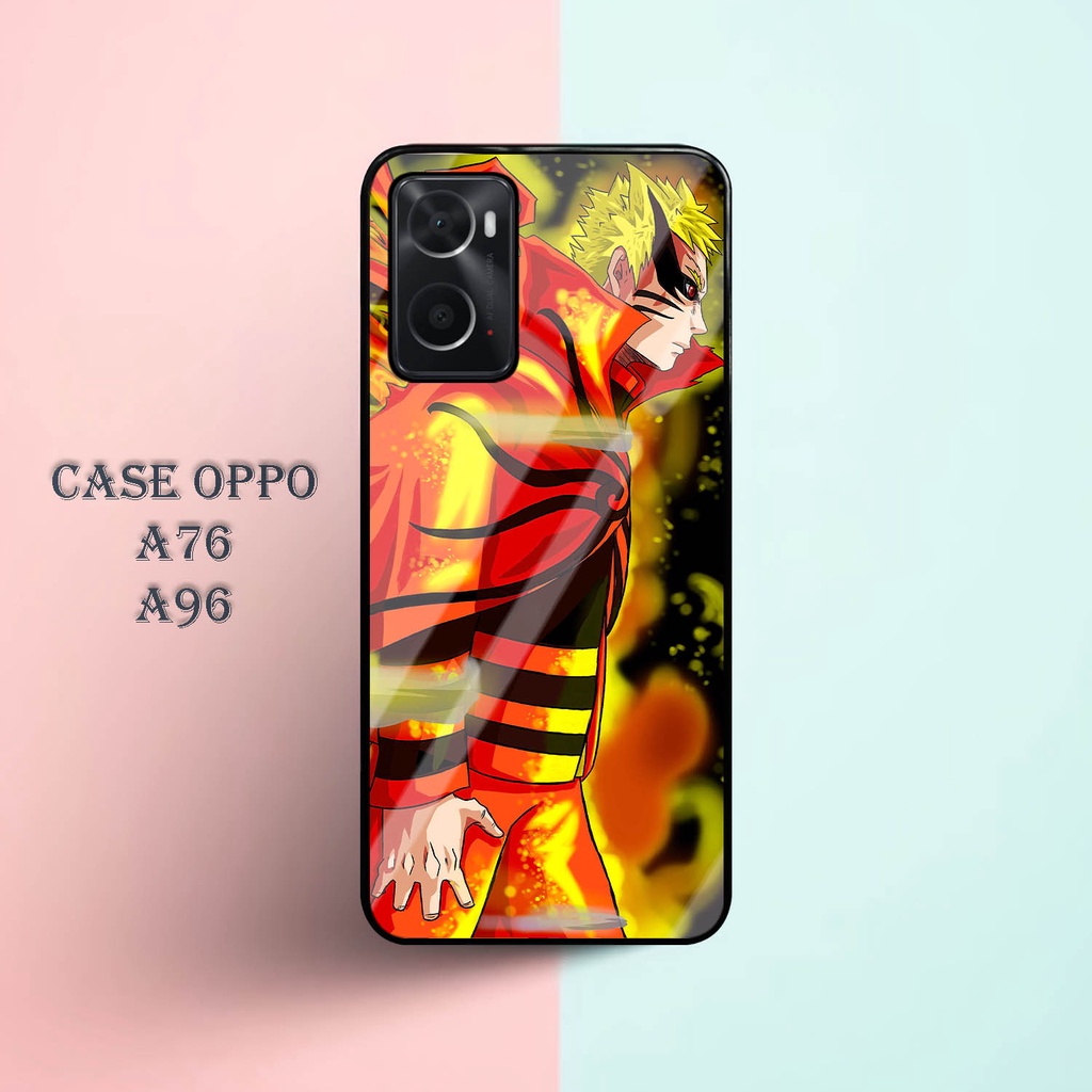 Case Glossy Oppo A74 | A95 Casing Kilau Hp Oppo | Pelindung Hp | Motif Anime Naruto Sasuke