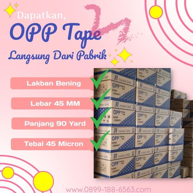 

(Khusus Gojek & Grab)1 Dus Lakban Bening Nawa Tape Ukuran 45x90 Yard