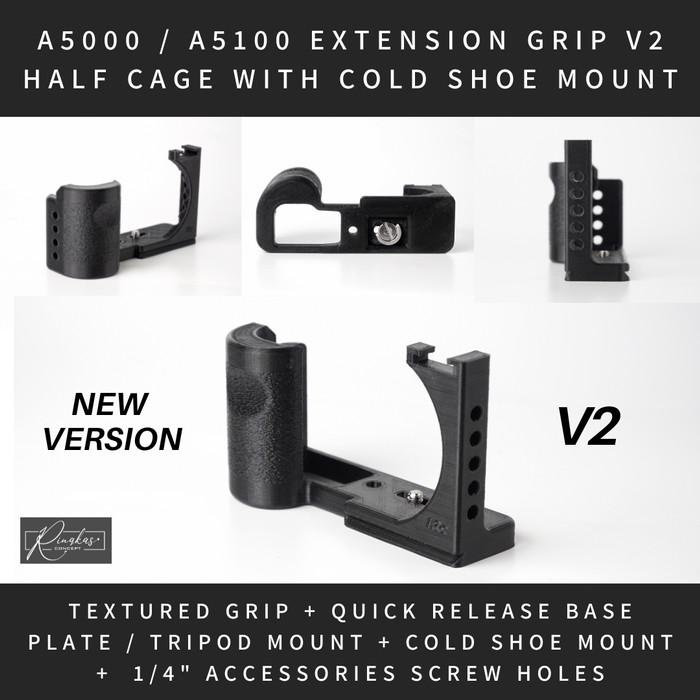 Extension Grip V2 Half Rig Cage Case Sony A5000 A5100 RINGKAS CONCEPT