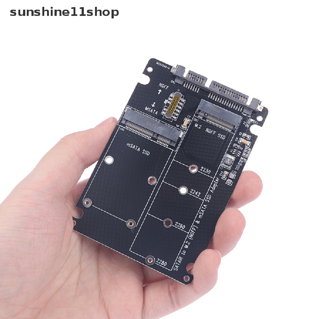 Sho SATA3 to M.2 NGFF MSATA Adapter SSD Riser Board Untuk Laptop Converter Card N