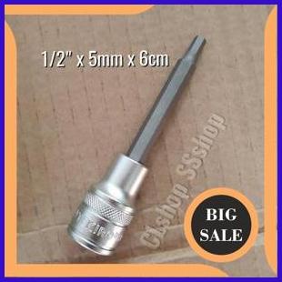 perkakas MATA OBENG KETOK HEX BIT 5mm kunci L hexagon 5 mm x  6cm treker gedor cakram cvt