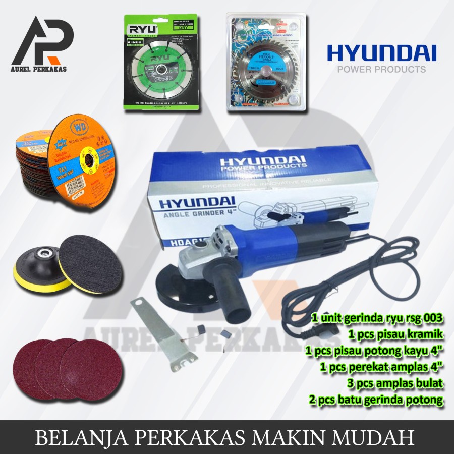HYUNDAI Korea Mesin Gerinda Tangan Gurinda tangan 650watt