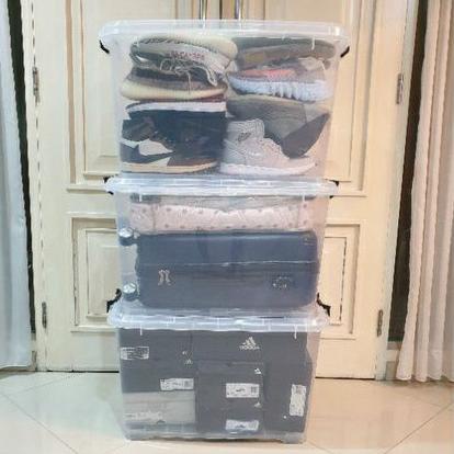 ✨ 7.7  KOTAK PENYIMPANAN CONTAINER BOX EZY CB 75/95/130 L PURE TRANSPARAN BENING STORAGE BOX MULTI F