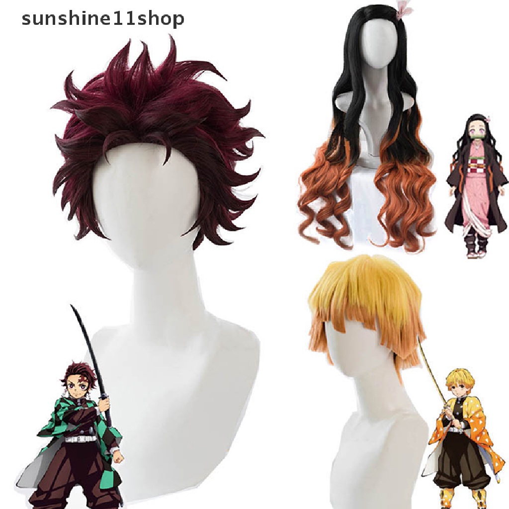 Sho Anime Demon Slayer Karakter Cosplay Wig Rambut Sintetis Tahan Panas N