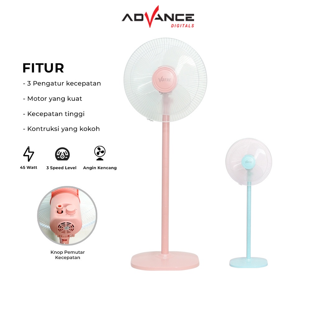 [Garansi 1 tahun]Advance Kipas Angin Berdiri Stand Fan VT1605 Votre 16&quot; inch