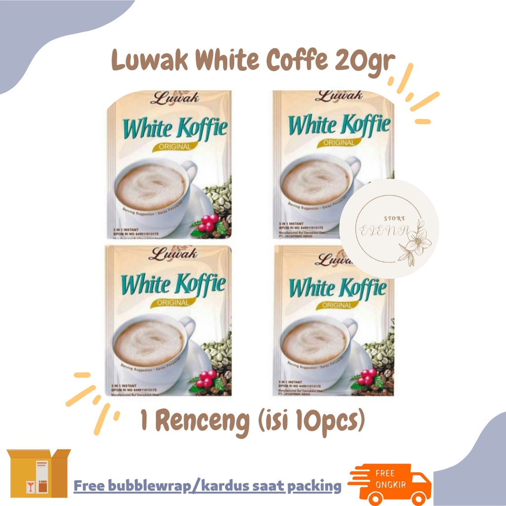 

LUWAK WHITE KOPI/ LUWAK WHITE KOFFIE/ LUWAK WHITE COFFE 20GR 1 RENCENG