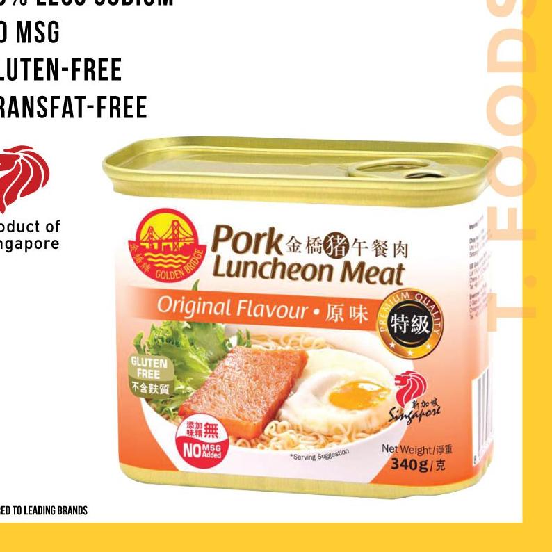 

➺ PORK LUNCHEON MEAT ORGINAL SINGAPORE GOLDEN BRIDGE 340g ♬