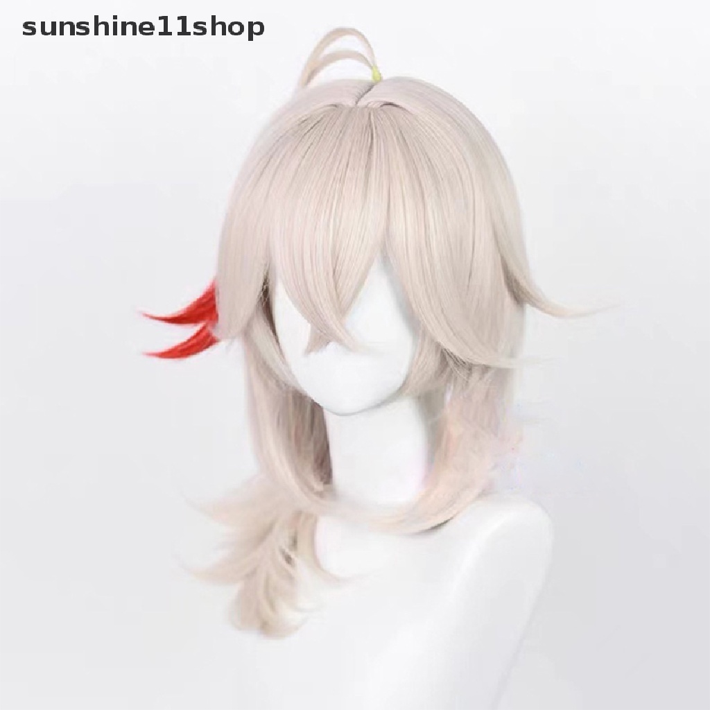 Wig Cosplay SHO Genshin Impact Kazuha Pink Mixed Red Wig Cosplay Anime Cosplay Rambut Palsu N