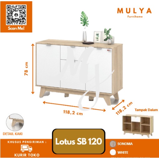 Terlaris Buffet/Credenza Lotus Sb 120 Sideboard Minimalis