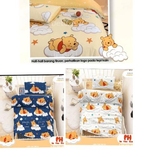 ➲ Sprei motif anak Pooh kuning lucu ANTI GESER ➮
