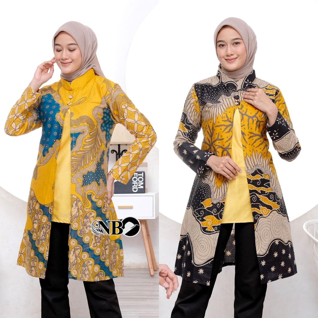 Baju Batik Wanita Modern Tunik Batik Wanita Atasan Batik Kerja Kantor Wanita