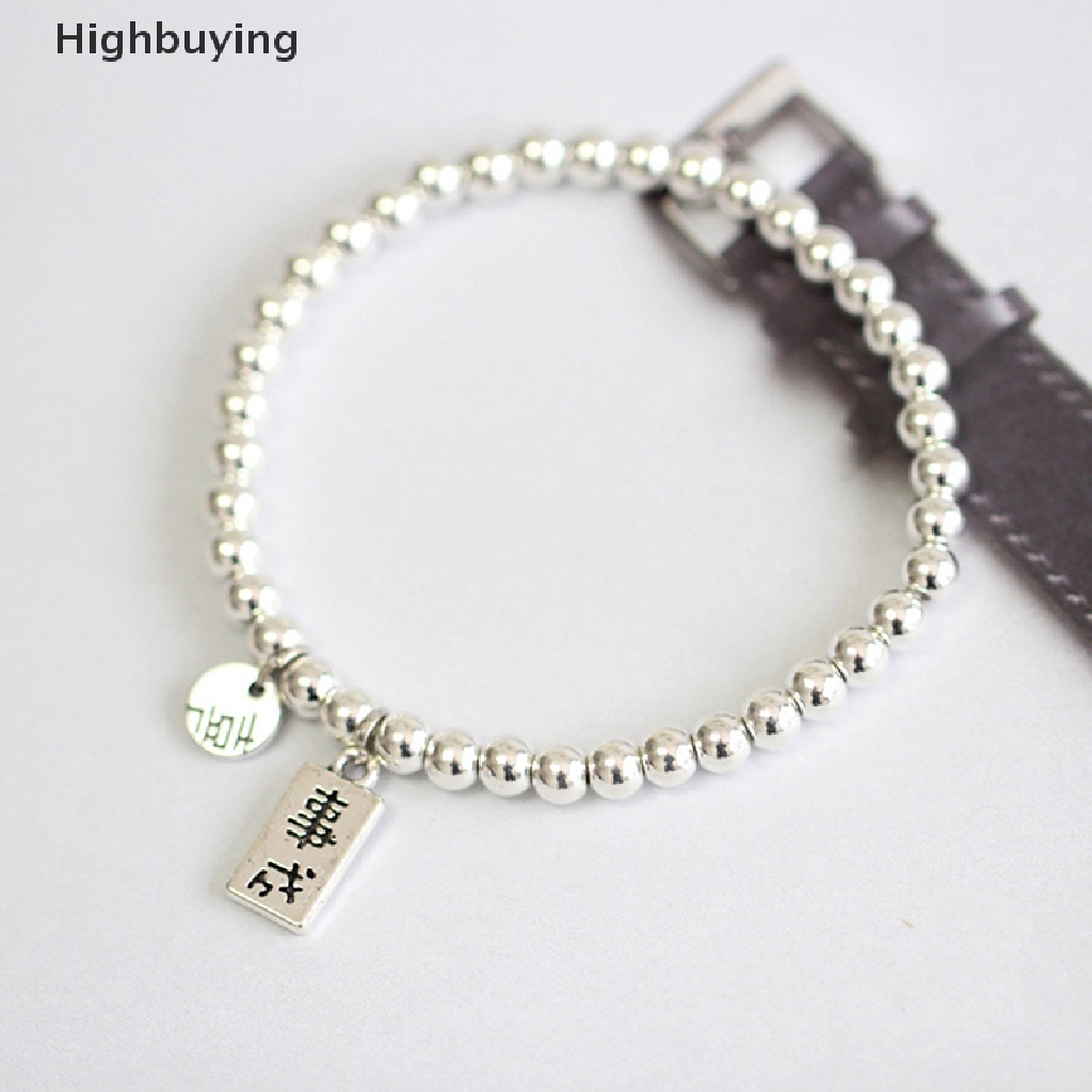 Hbid Gelang Manik-Manik Bulat Fashion Warna Perak Sederhana Untuk Wanita Gadis Punk Hip-Hop Trendi Aksesoris Perhiasan Hadiah Pasangan Perhiasan Glory