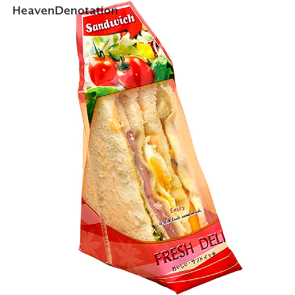 [HeavenDenotation] 100pcs Menebal Segitiga Transparan Roti Sandwiches Bag Baking Kantong Bungkus Makanan HDV