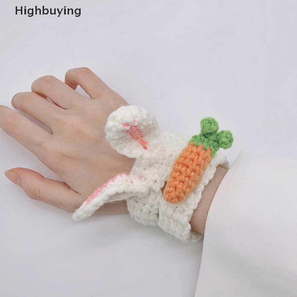 Hbid Lucu Wol Buatan Tangan Hewan Gelang Knitg Crochet Telinga Kelinci Wortel Katak Gelang Fashion Perhiasan Untuk Siswa Menenun Tangan Tali Glory