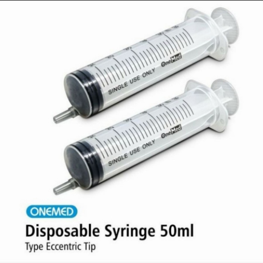 Syyringe 50cc OneMed / Spuit Onemed Lubang Tengah Dan Pinggir Box