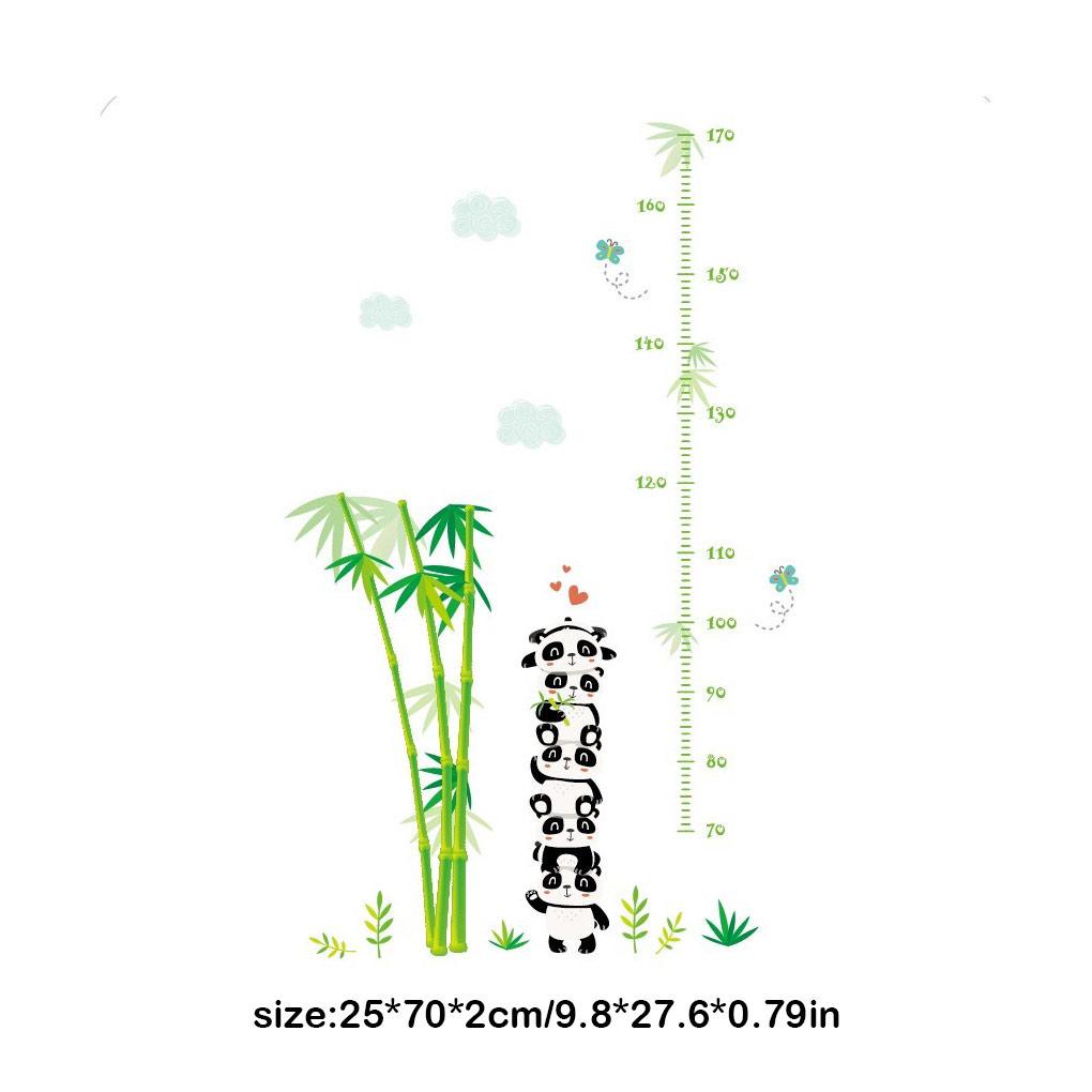 Huit Lucu Panda Bambu Stiker Dinding Indah Gaya Mengukur Tinggi Badan Dekorasi Rumah Poster Pembibitan Wallpaper Kartun Sofa Decals