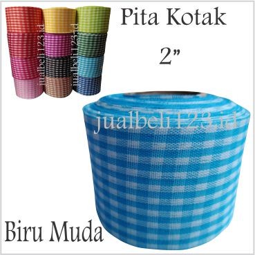 

AIM24- Pita Kain Motif Kotak 2 inch - Biru Muda