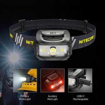 Senter Kepala Headlamp Rechargeable - NITECORE NU35  CREE XP-G3 460Lumens