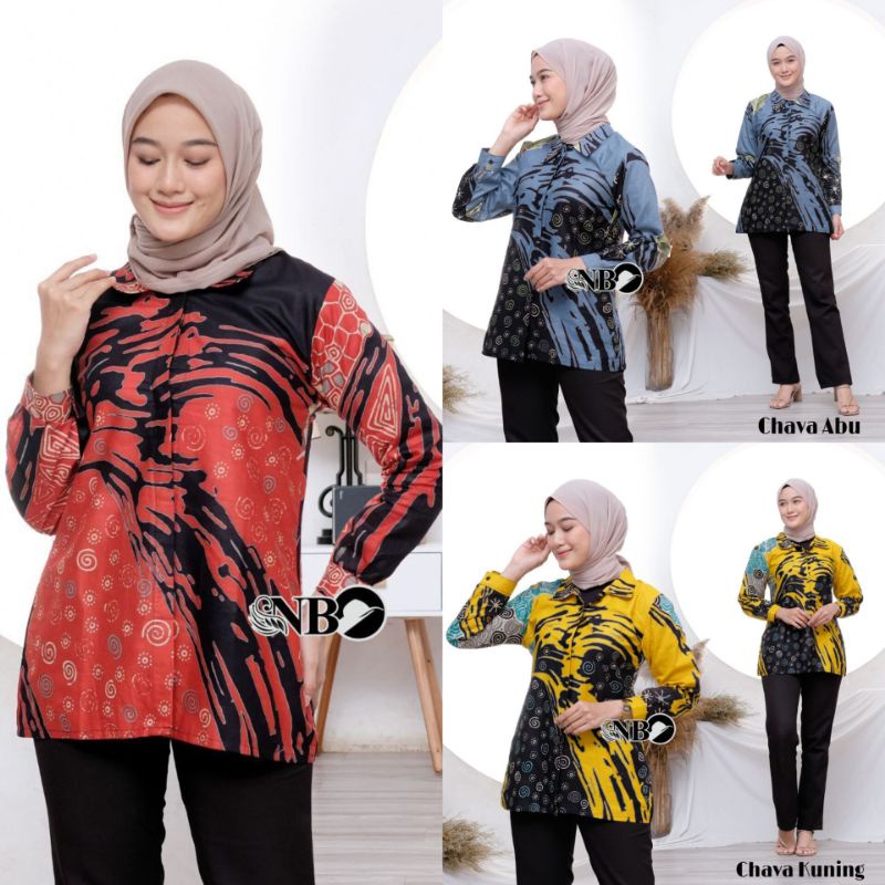 BAJU BATIK WANITA MODERN MONALISA GENES M,L,XL asli PEKALONGAN