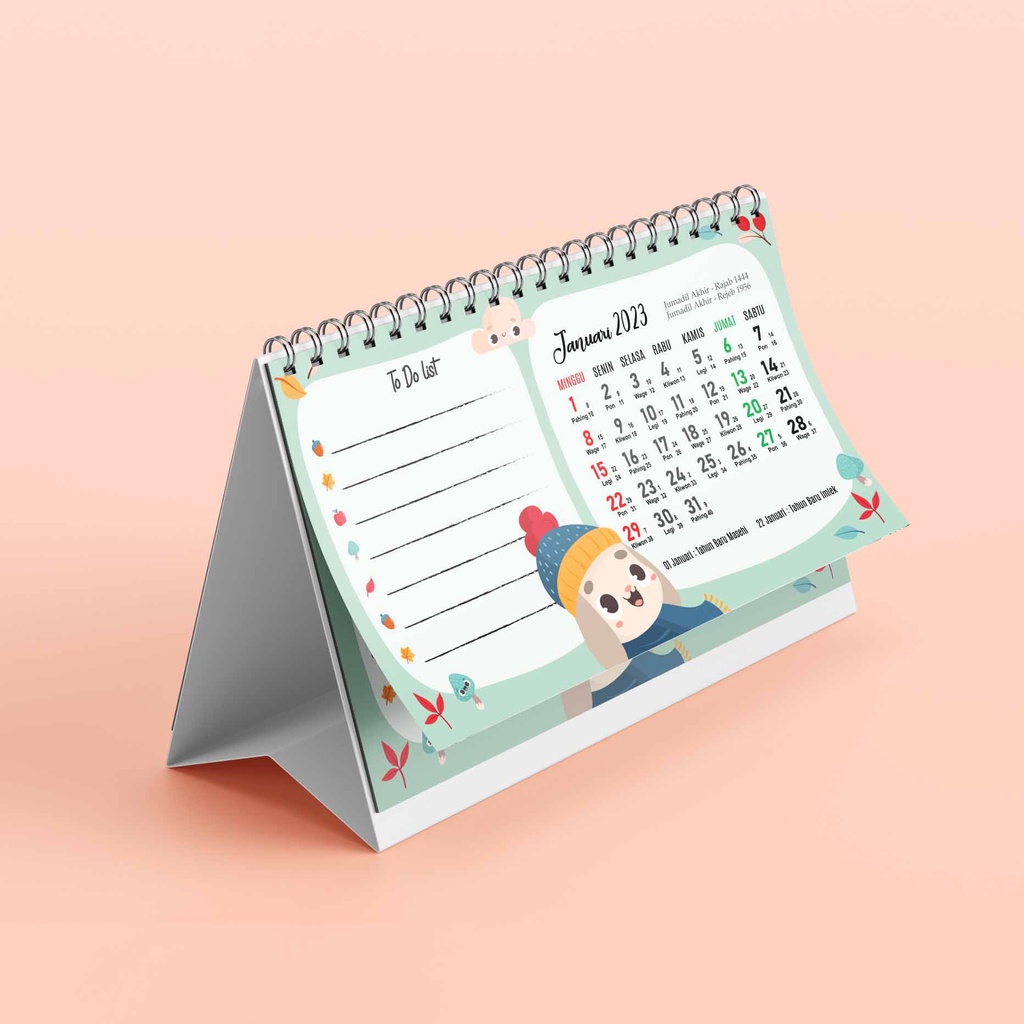 Artomaringi Kalender Mini 2025 / Kalender Meja Custom / Kalender Note KN01