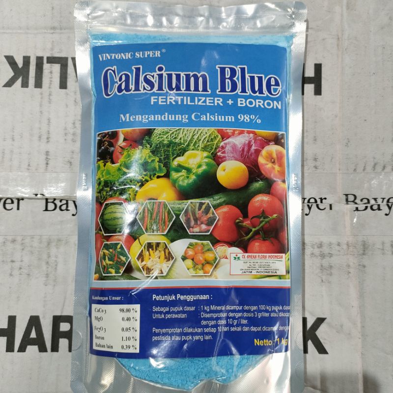 Calsium Blue Feltilizer plus Boron Kemasan 1kg Serbuk Biru