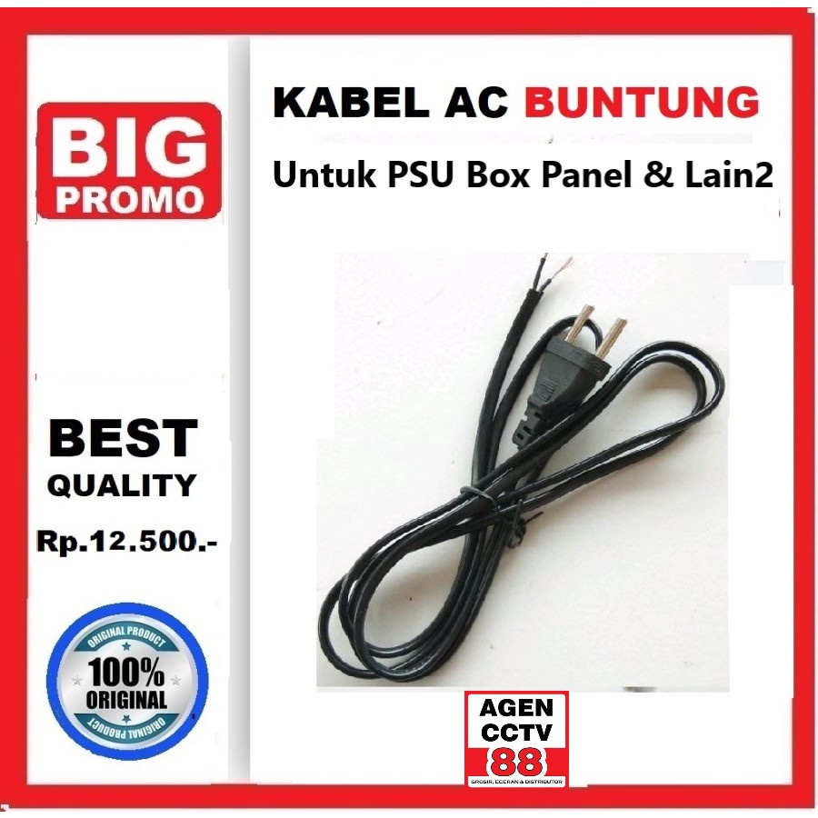 Kabel Power AC Buntung Polos High Quality